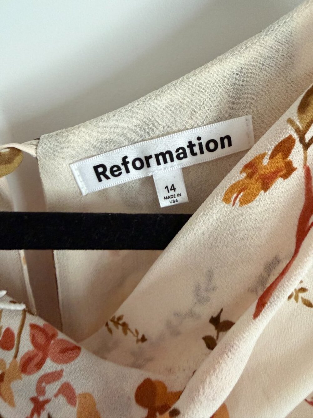 Reformation Brown/Cream Floral Maxi Dress NWT 14 - Picture 3 of 6